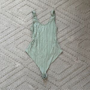 Ribbed Olive Green Bodysuit